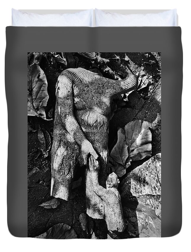 Ruins Duvet Cover featuring the photograph A Helping Hand by Neil Pankler