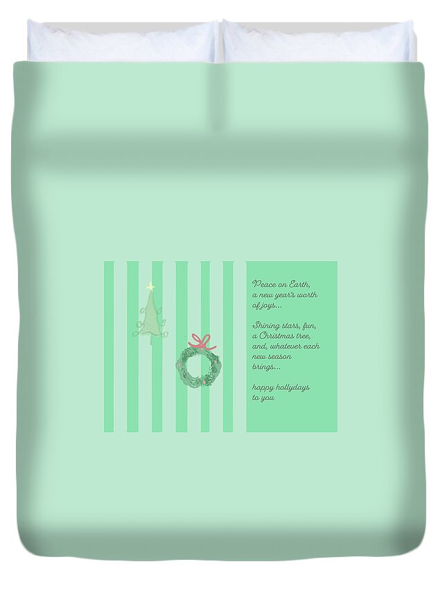Holiday Duvet Cover featuring the ceramic art A Holiday Poem by Ashley Rice