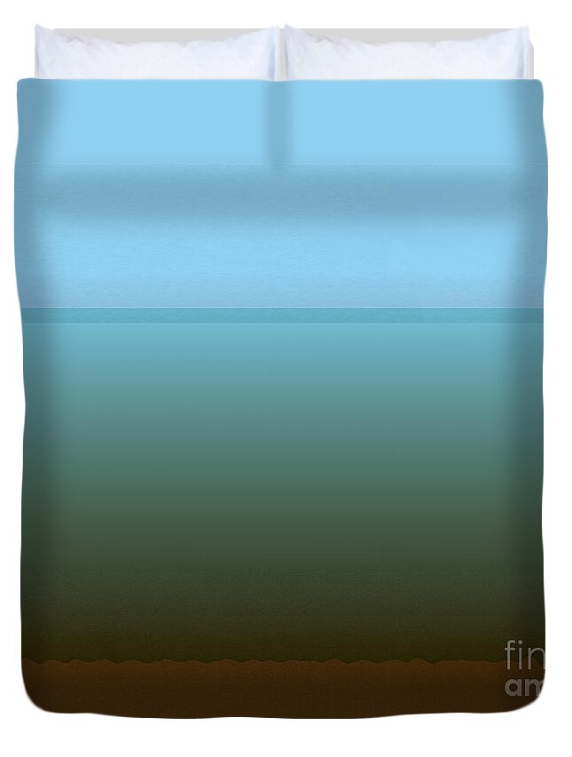 Water Duvet Cover featuring the digital art A Look Across the Channel by Kae Cheatham