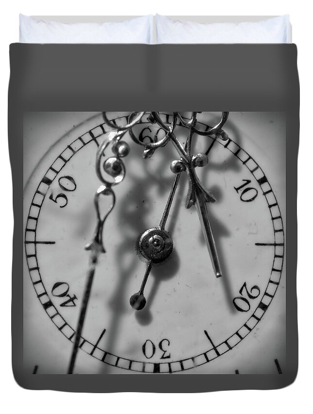 Watch Duvet Cover featuring the photograph A Matter of Seconds by Angelo DeVal