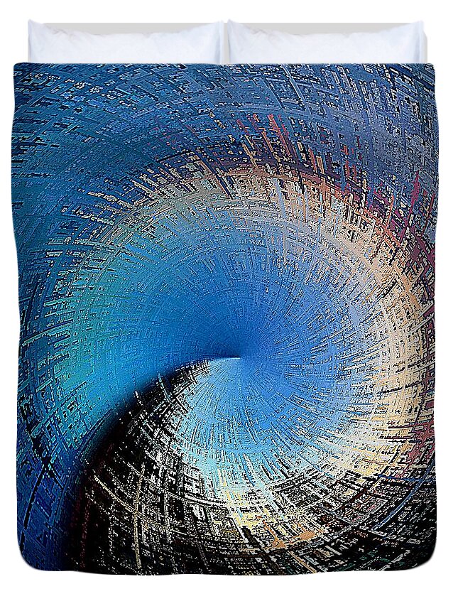 Blue Duvet Cover featuring the digital art A Passage of Time by David Manlove