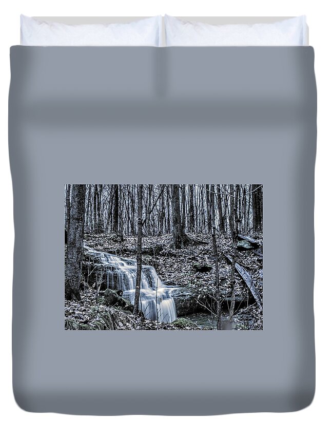 Duvet Cover featuring the photograph A Secret Falls in the Fall by Brad Nellis