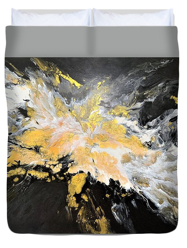 Acrylic Duvet Cover featuring the painting A Star is Born by Soraya Silvestri