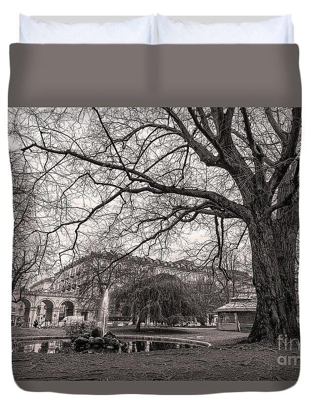 Bark Duvet Cover featuring the photograph A storm of branches by The P