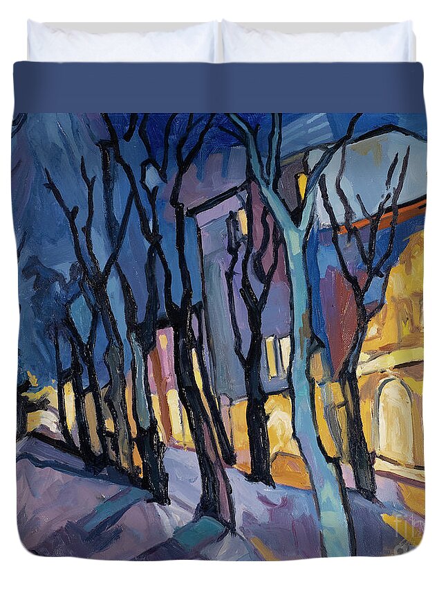 A Study Of Larisa Aukon Duvet Cover featuring the painting A Study of Larisa Aukon - LWSLA by Lewis Williams OFS
