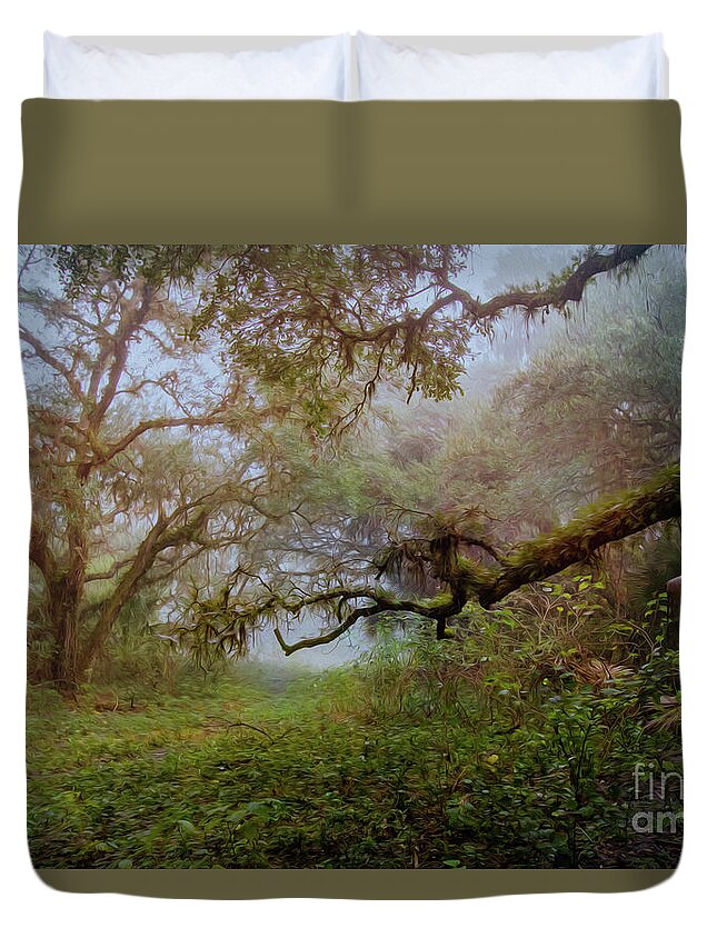 Fisheating Creek Wildlife Management Area Duvet Cover featuring the photograph A Walk in the Woods by Patti Powers