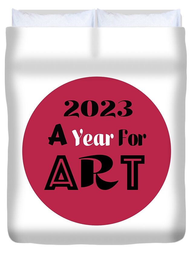 Magenta Duvet Cover featuring the painting A Year For Art - Viva Magenta by Rafael Salazar
