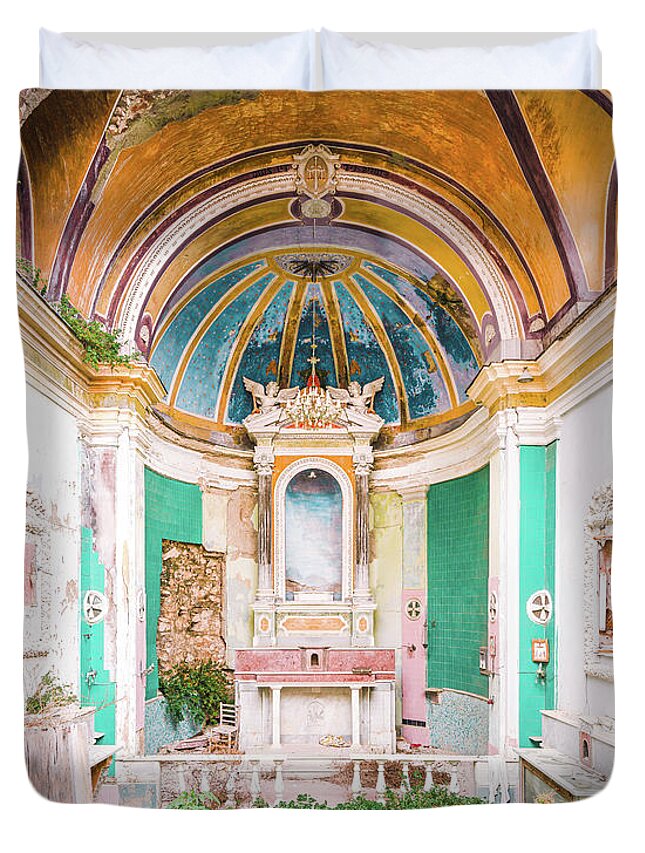 Abandoned Duvet Cover featuring the photograph Abandoned Italian Church by Roman Robroek