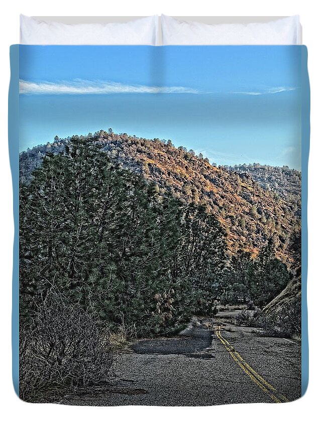 Natural Landscape Duvet Cover featuring the photograph Abandoned Road by Maggy Marsh