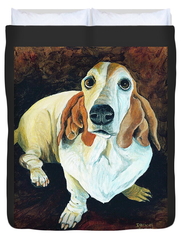 Dog Duvet Cover featuring the painting Abigail by Darice Machel McGuire