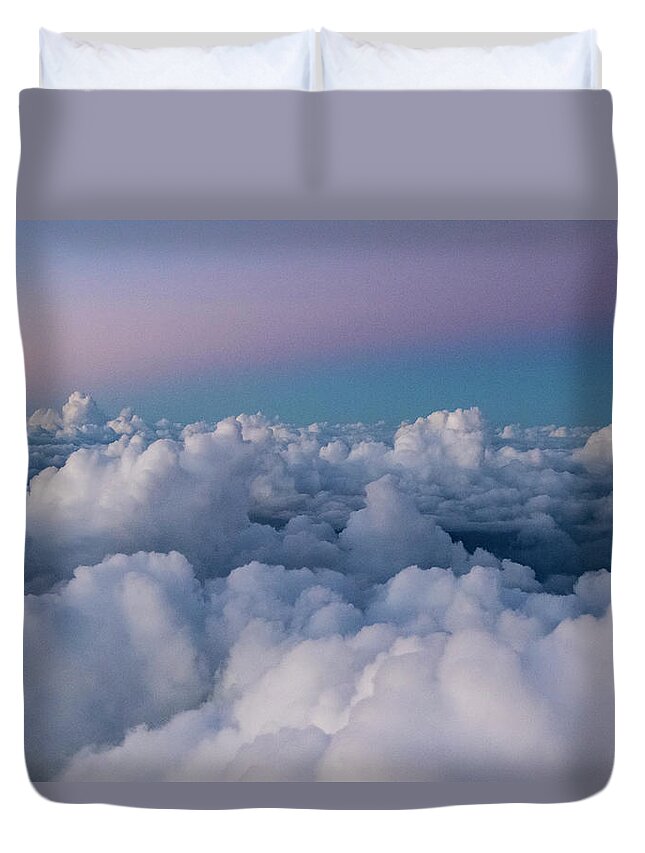 Clouds Duvet Cover featuring the photograph Above the Clouds by Melissa Southern