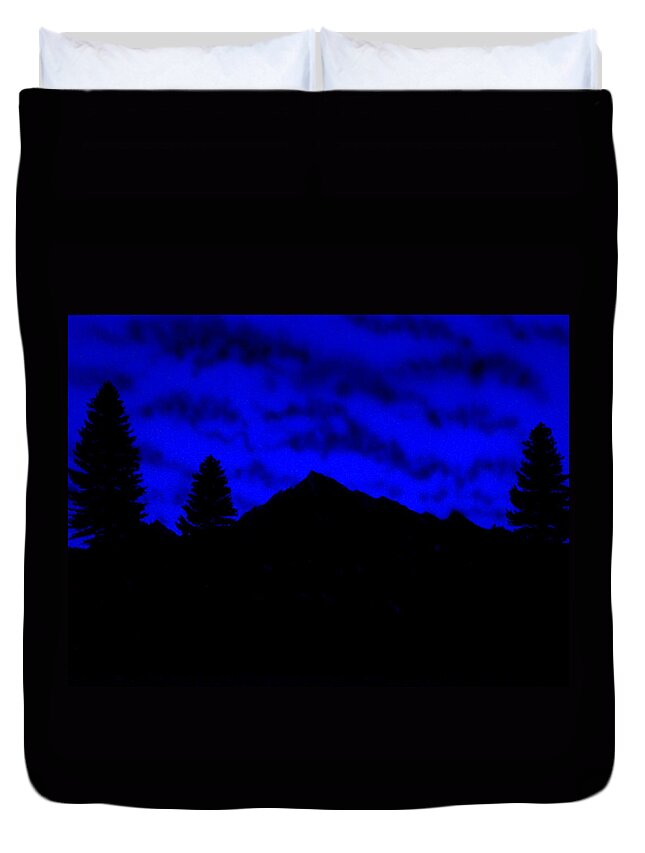 Nocturnal Duvet Cover featuring the painting Above The Foothills by Frank Wilson