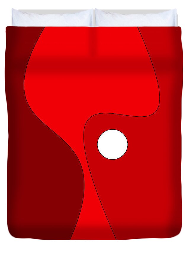 Abstract 57 In Red Duvet Cover featuring the digital art Red Eclipse by Val Arie