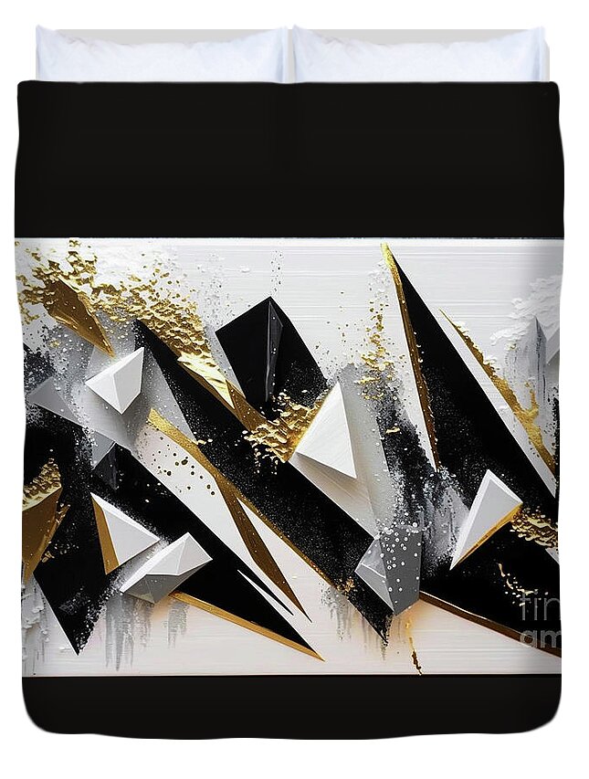 Torn Duvet Cover featuring the mixed media Abstract Ambiguity by Glenn Robins