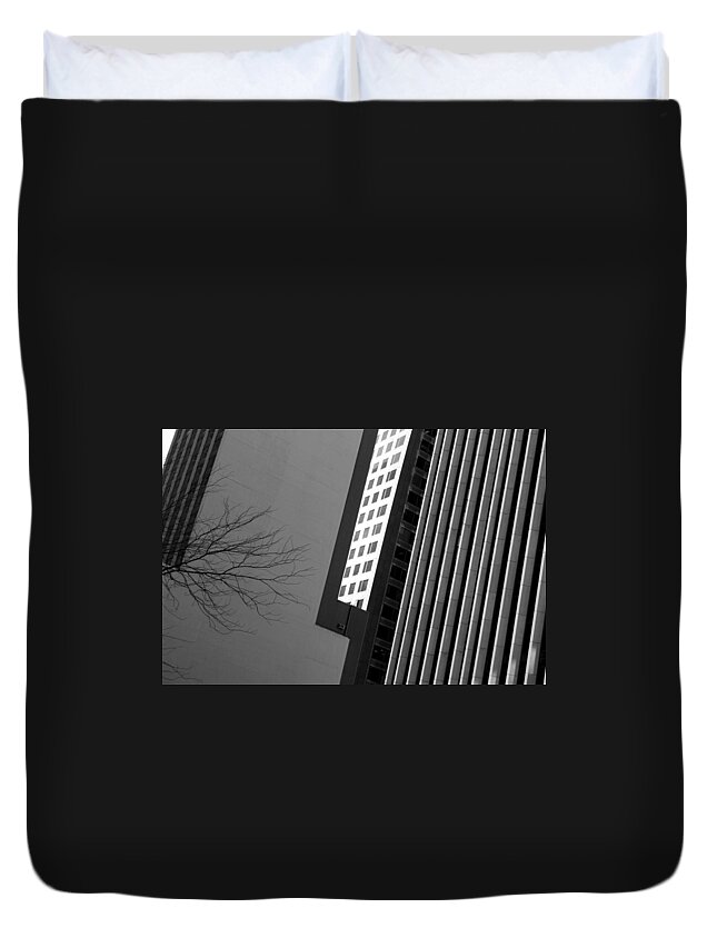 Architecture Duvet Cover featuring the photograph Abstract Architectural Lines Black White by Patrick Malon