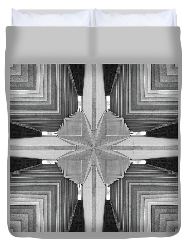 Abstract Columns Duvet Cover featuring the photograph Abstract Columns 4 by Mike McGlothlen