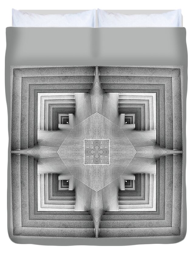 Abstract Columns Duvet Cover featuring the photograph Abstract Columns 9 by Mike McGlothlen