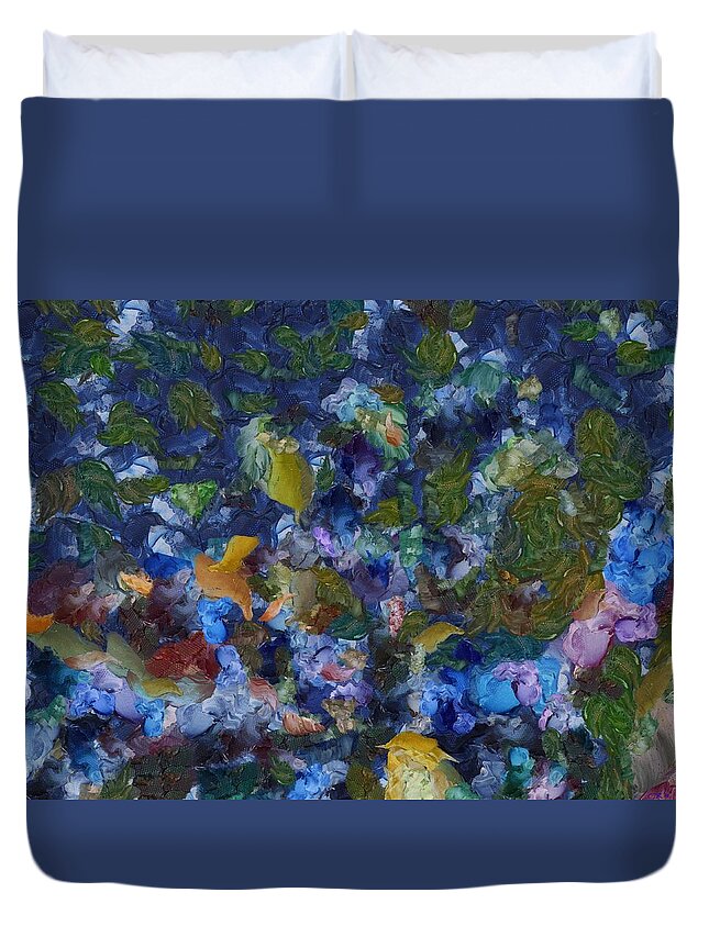 Abstract Duvet Cover featuring the digital art Abstract Evening by Christopher Reed