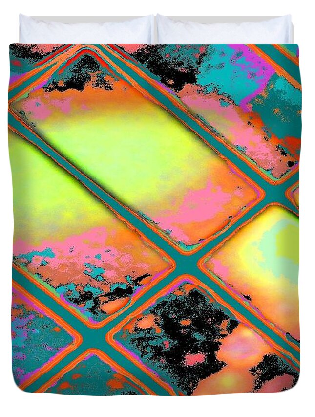Abstract Duvet Cover featuring the digital art Abstract Exressionaryish #10 by T Oliver