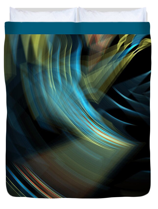 Abstract Art Duvet Cover featuring the digital art Abstract Art In Motion by Ronald Mills
