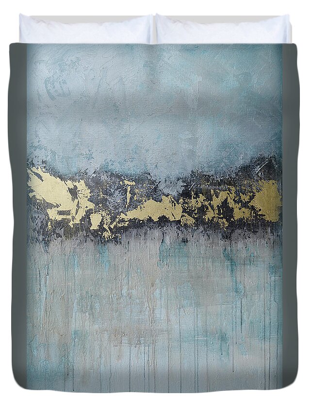 Blue Duvet Cover featuring the painting Abstract No. 2 by Shadia Derbyshire