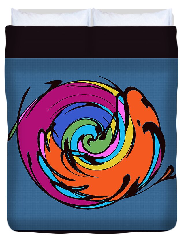 Abstract Duvet Cover featuring the digital art Abstract Signature by Ronald Mills