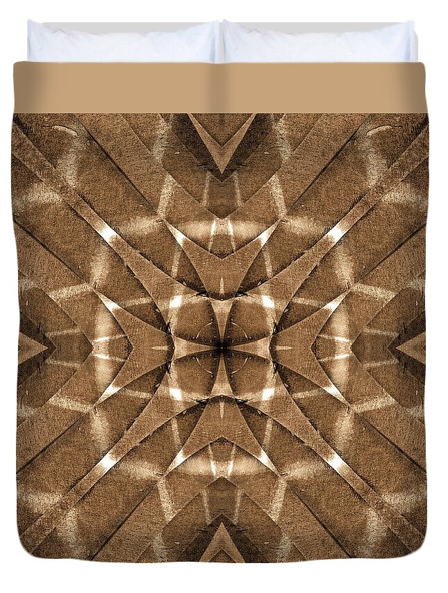 Sepia Tone Duvet Cover featuring the photograph Abstract Stairs 12 by Mike McGlothlen