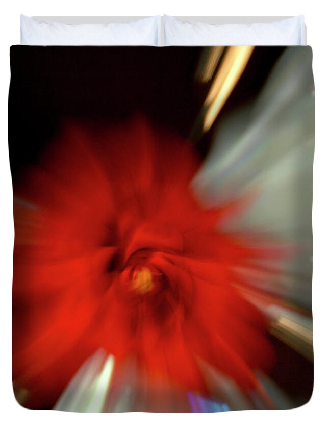 Abstract Duvet Cover featuring the photograph Abstract Zoom Rose by WAZgriffin Digital