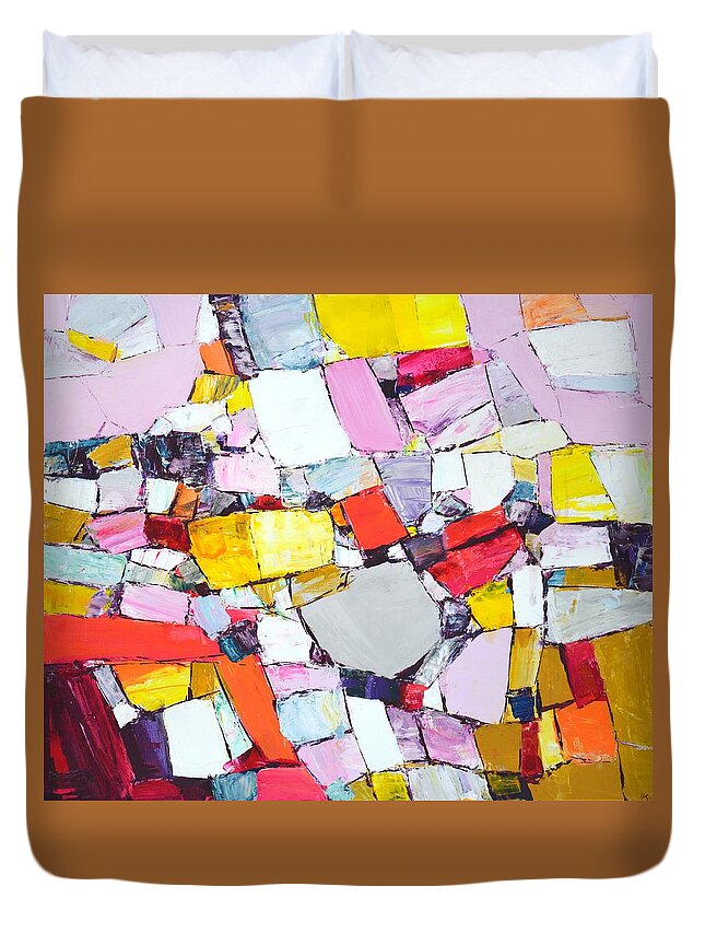 Abstraction Duvet Cover featuring the painting Abstraction 105. by Iryna Kastsova