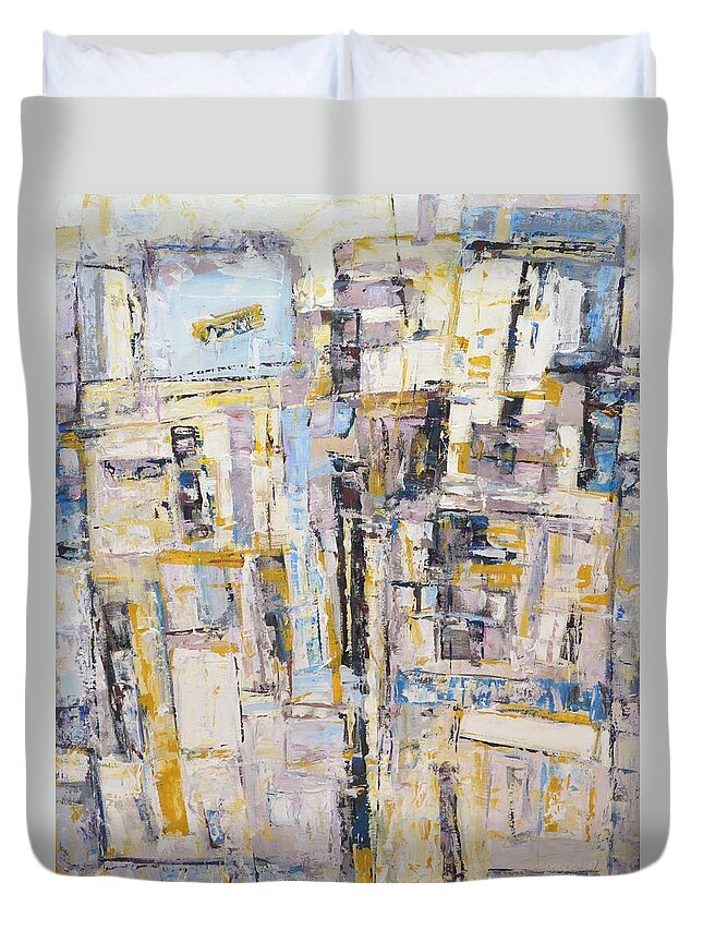 Abstraction Duvet Cover featuring the painting 	Abstraction 26 by Iryna Kastsova