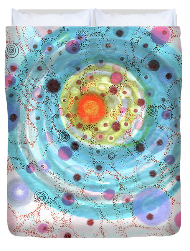 Accretion Duvet Cover featuring the drawing Accretion by Regina Valluzzi