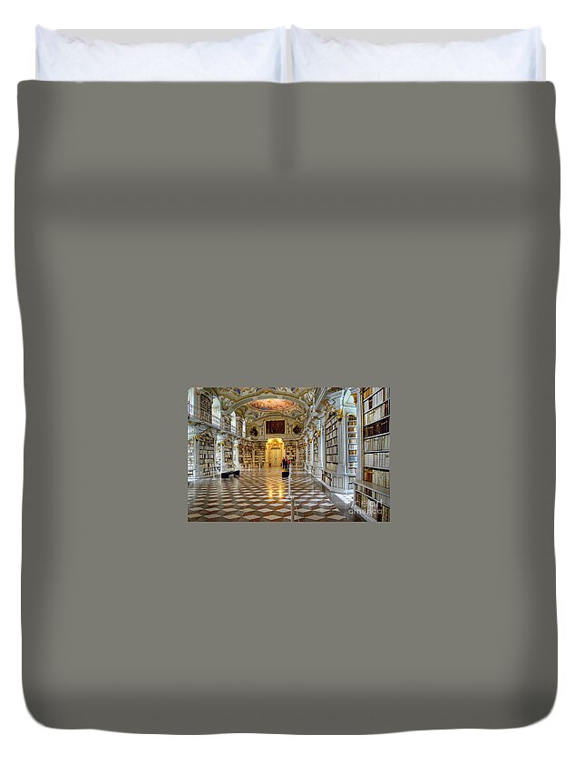 Austria Duvet Cover featuring the photograph Admont Benedictine Monastery - Baroque Library - Austria by Paolo Signorini