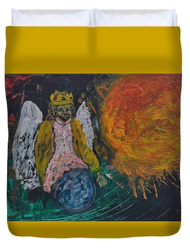 Adonai Duvet Cover featuring the painting Adonai, The Earth Is My Footstool by Suzanne Berthier