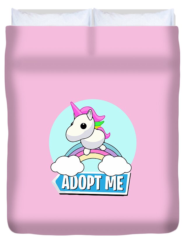 Adopt me unicorn pet Duvet Cover by Artexotica - Fine Art America