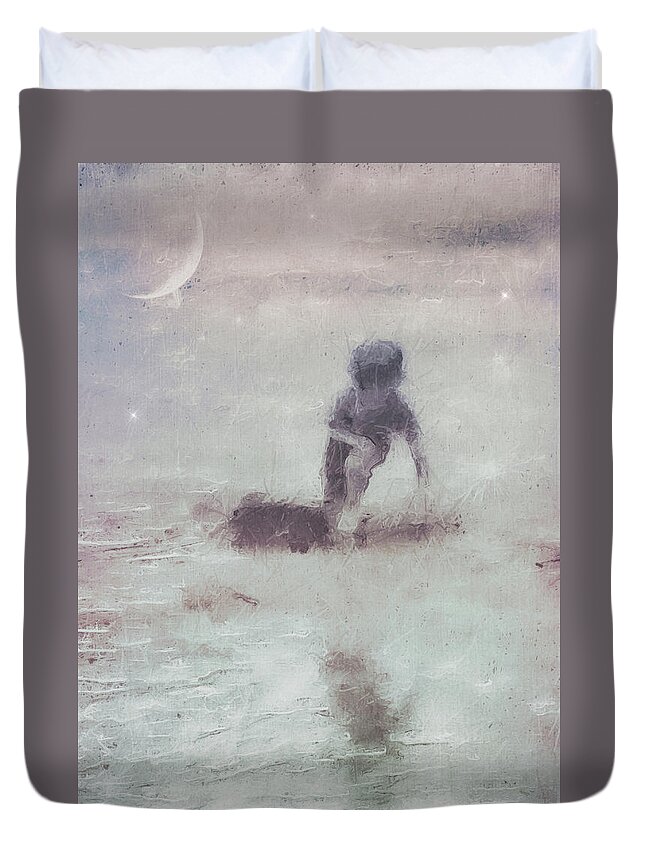  Duvet Cover featuring the digital art Adventure With The Shadow by Melissa D Johnston