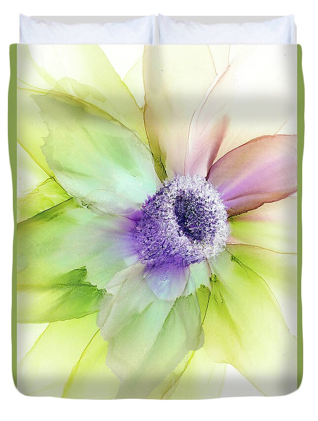 Floral Duvet Cover featuring the painting Affection by Kimberly Deene Langlois