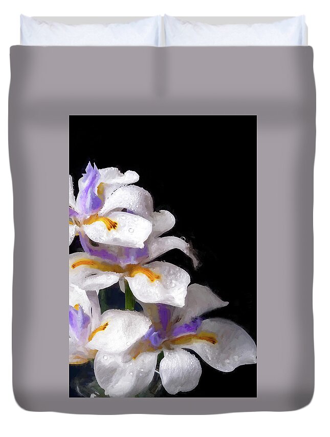 Nature Duvet Cover featuring the photograph African Irises - XXII-P by W Chris Fooshee