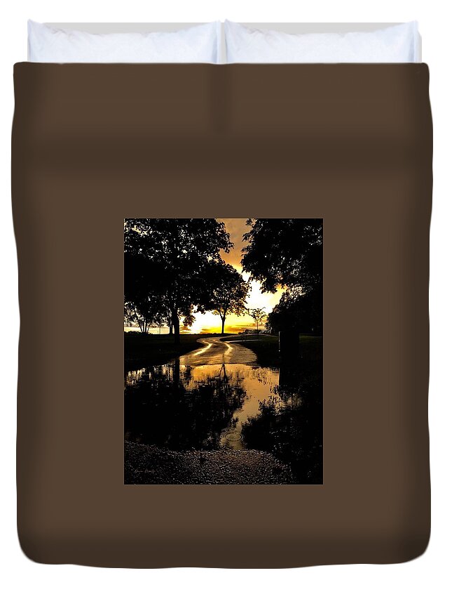 Echo Lake Duvet Cover featuring the photograph After the Storm in Echo Park by Donna Martin