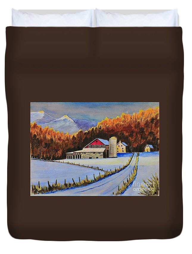 Glow Duvet Cover featuring the painting Afterglow by John W Walker
