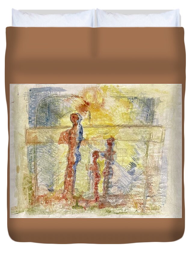 Color Duvet Cover featuring the painting Afternoon by David Euler