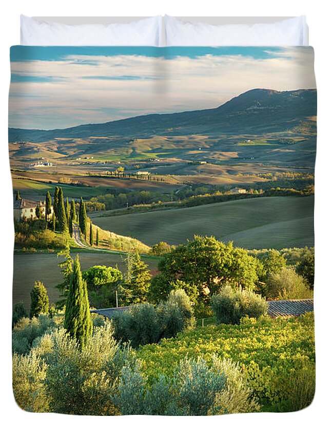 Tuscany Duvet Cover featuring the photograph Afternoon over Tuscany by Brian Jannsen