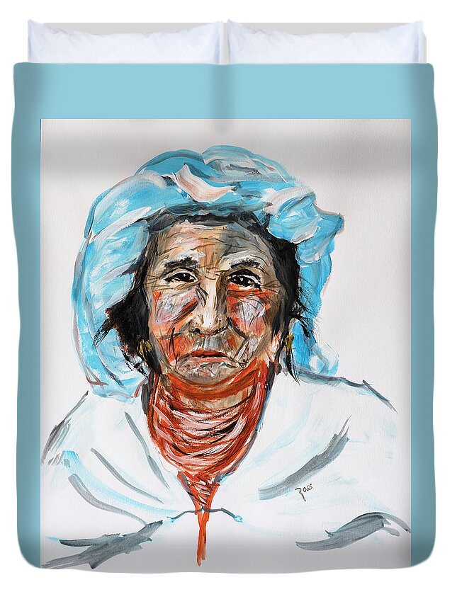 Woman Duvet Cover featuring the painting Ageless Beauty by Mark Ross