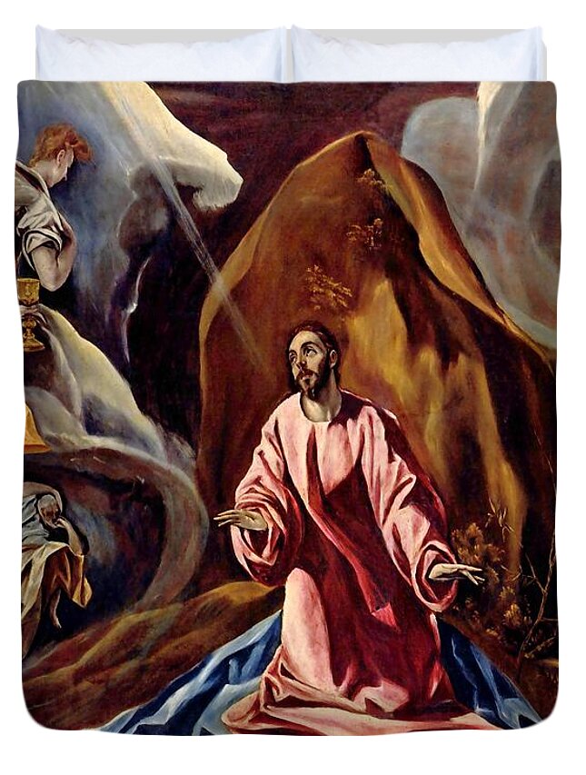 Agony In The Garden Duvet Cover featuring the painting Agony in the Garden by El Greco