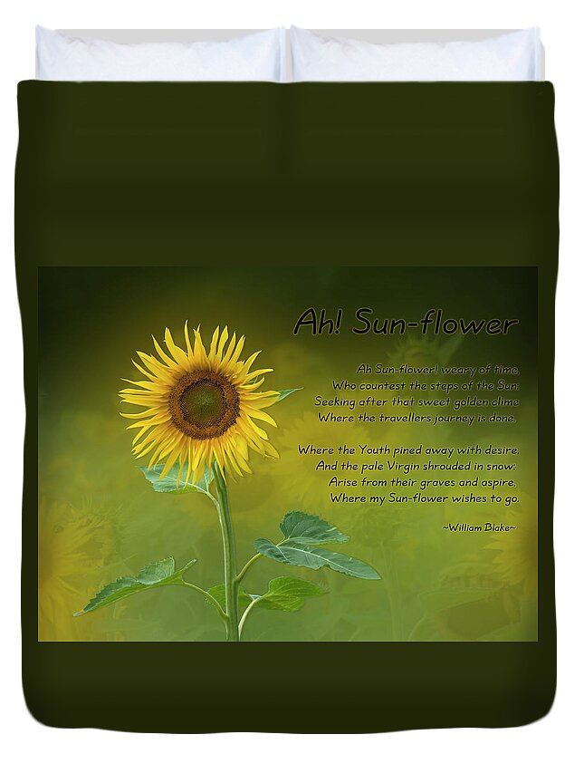 Sunflower Duvet Cover featuring the photograph Ah Sunflower by Leslie Montgomery