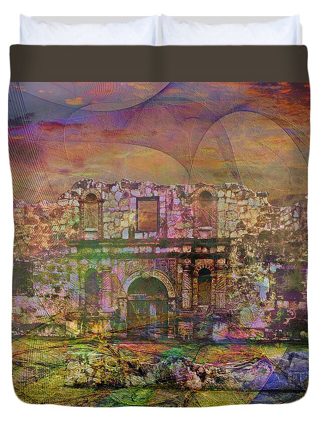 Alamo - After The Fall Duvet Cover featuring the digital art Alamo - After The Fall by Studio B Prints