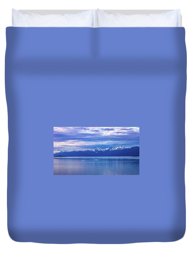 Alaska Duvet Cover featuring the digital art Alaska Inside Passage Sunset VI by SnapHappy Photos