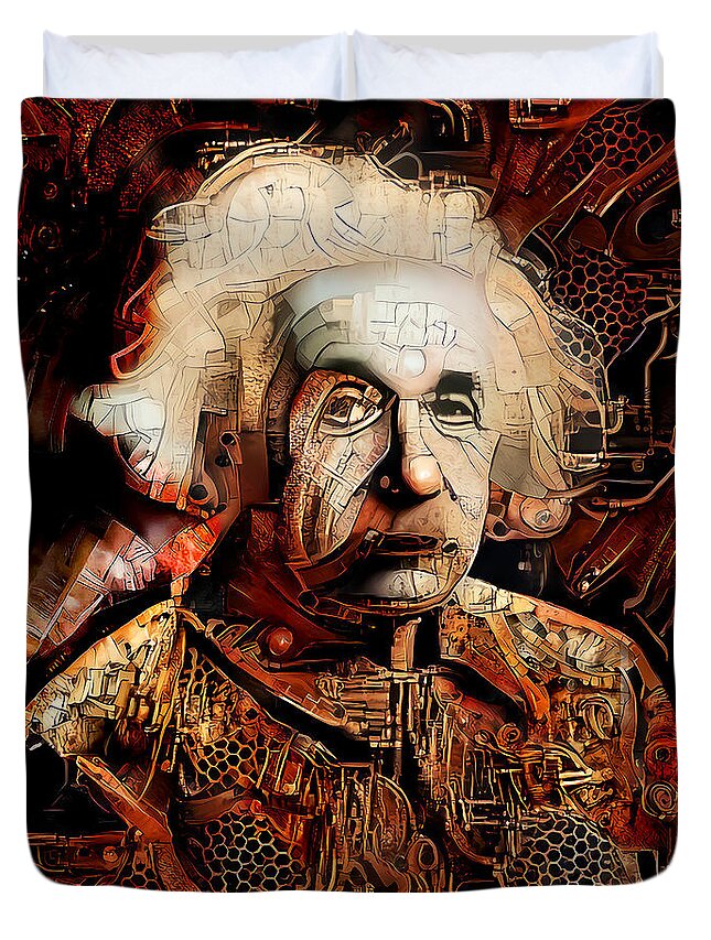 Wingsdomain Duvet Cover featuring the photograph Albert Einstein Time Machine 20210215 by Wingsdomain Art and Photography