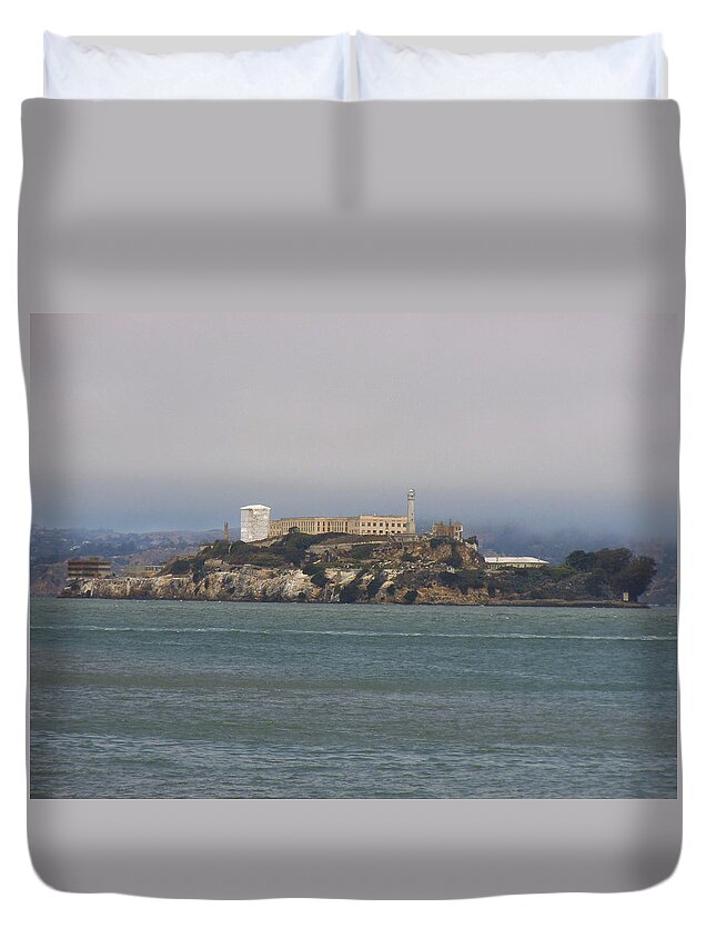  Duvet Cover featuring the photograph Alcatraz Island by Heather E Harman