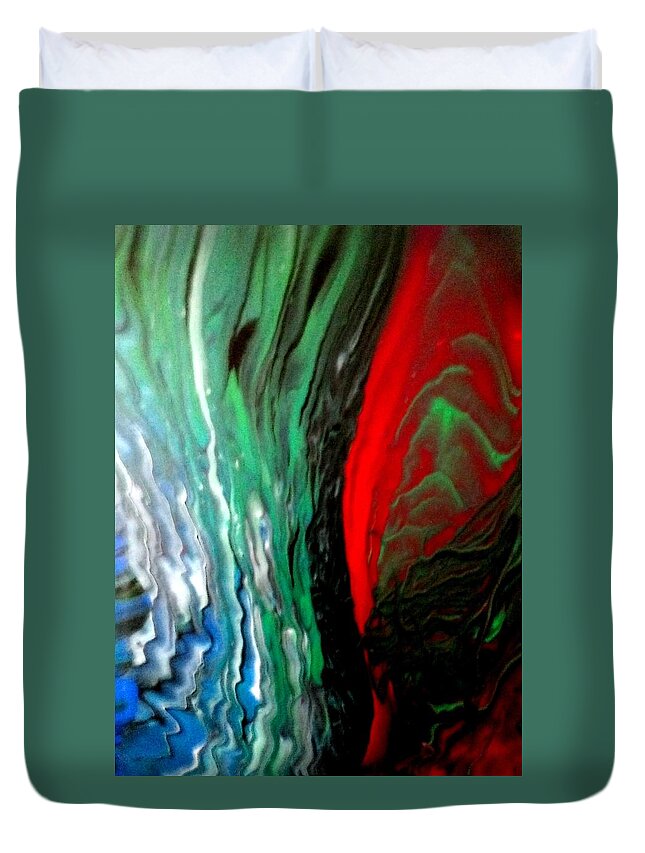 Space Duvet Cover featuring the painting Alien Home by Anna Adams