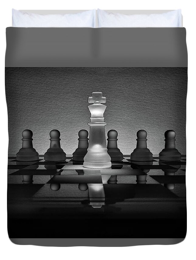 Chess Duvet Cover featuring the photograph All the King's Men by Chuck Rasco Photography